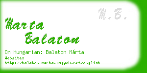 marta balaton business card